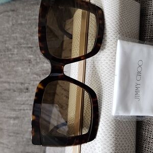 $375 Jimmy Choo Renee Tortiose Sunnies Size 61 PRISTINE NWOT